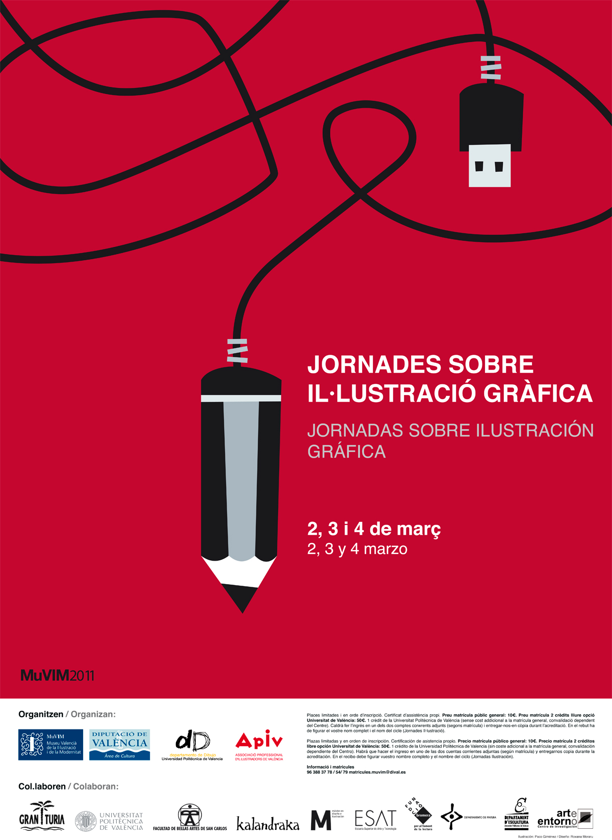 cartel 'Jornadas sobre ilustración gráfica' en el muVIM