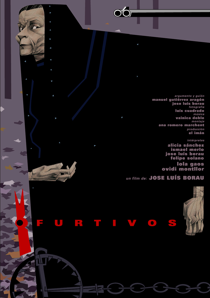 07- 'Furtivos' de Jose Luis Borau, cartel de Paco Giménez, exposición 'Cine de papel', APIV